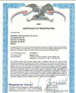 certificacion FDA de EEUU